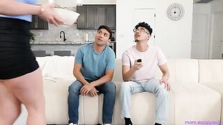 Hot mom swap action with two mature ladies and their sons