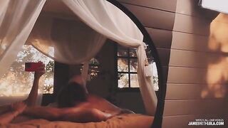 A reflection in the mirror says he's good, a real couple's passionate intimacy shines through