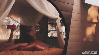 A reflection in the mirror says he's good, a real couple's passionate intimacy shines through