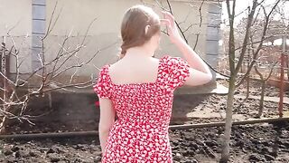 A girl from the village is always a hot and sexy slut