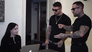 The man gently fucked the young girl in the mouth and pussy