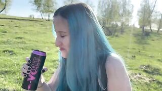 A hot girl has sex with her classmate in the forest