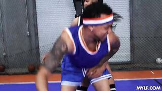 After the ball, we will try. The guy in stockings fucked her hard