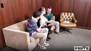 A guy solved his problems by fucking on a comfortable couch