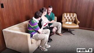 A guy solved his problems by fucking on a comfortable couch