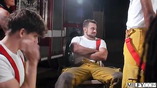 These guys can put out any fire. A bold group encounter in clothes