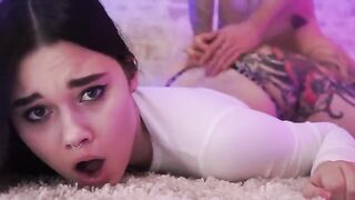 A cute girl got a messy blowjob, and she didn’t mind
