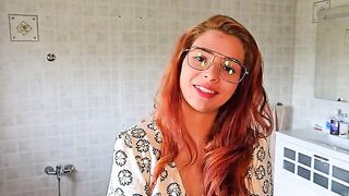 The man licks the wet pussy of the cute redhead in HD quality