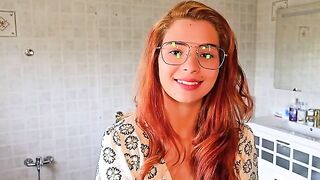 The man licks the wet pussy of the cute redhead in HD quality