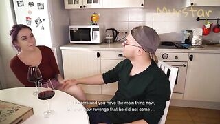 The man came to the kitchen with a thick dick