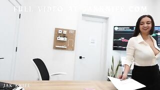 The girl received a pleasant surprise from her coworker in the form of cum