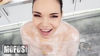 Sofia Lee finds the secret ingredient for Jordi’s cock sauce in a steamy kitchen encounter