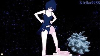 Secre Swallowtail and Asta fucked on the beach in a steamy hentai scene