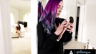 Busty Angela White fucked hard by a stacked witch in a captivating scene
