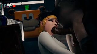 Vanessa gets fucked by a security guard in the office at FNAF Mega Pizzaplex