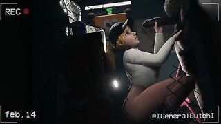 Vanessa gets fucked by a security guard in the office at FNAF Mega Pizzaplex