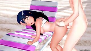 Nagatoro hentai in action, fucking like a pro, making cum for her man