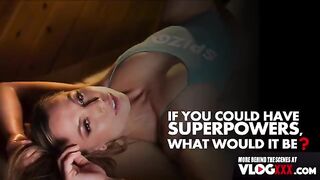 Behind the scenes of oil massage interview with sexy Aidra Fox