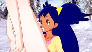 Iris gets humped by a Pokémon in this animated scene
