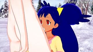 Iris gets humped by a Pokémon in this animated scene