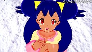 Iris gets humped by a Pokémon in this animated scene