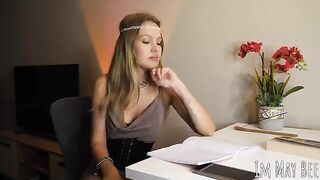 Tits long for freedom in a provocative pose