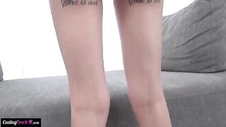 The girl is very flexible and loves to jump on top