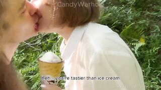 Don't lick the cream, suck my dick instead, a playful tease