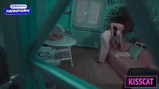 A hot stepmom fucks her stepson every time he moves, a steamy hotel scene
