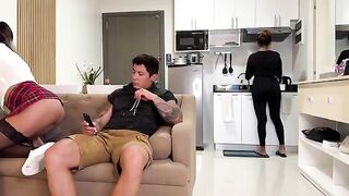 A girl came to her step dad, he did not notice and fucked her