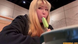 You're licking the ice cream, but you could be licking my cock just as well