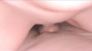 A girl gets cum in her pussy after a broken condom