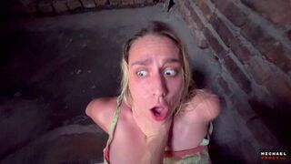 A pretty woman gets a face full of cum after hard sex