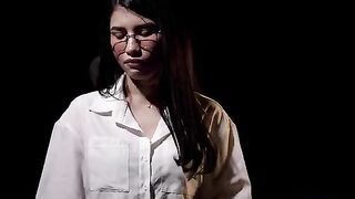 A breathtaking view of a girl's face at the moment of orgasm