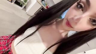 The girl is ready to show everything to her stepdad after classes