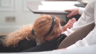 The girl was having fun with someone when the boss unexpectedly visited
