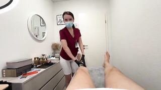 Hot nurse performs a steamy massage with epilation
