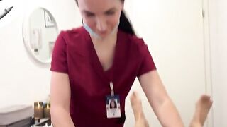 Hot nurse performs a steamy massage with epilation