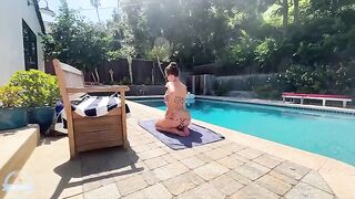 It's just the two of them by the pool with no distractions