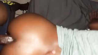 Petite ebony girl shows her ass and gets fucked hard
