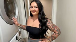 Doing laundry and getting fucked by a busty step sister