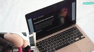 A woman is being fucked at her working place