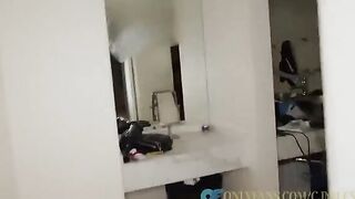 Two Asian girls shared a big white cock in an intense threesome