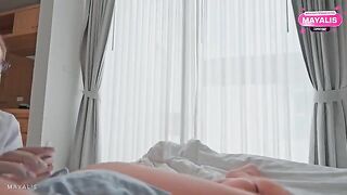 The nurse is too excited and caresses the cock of the patient
