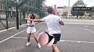 A seductive girl met a new coach and they got intimate hard
