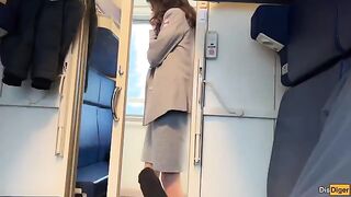 The girl was fucked by a conductor on the train