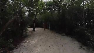 A girl with a magnetic ass was picked up and fucked at the beach