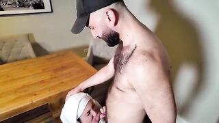 An 18-year-old girl has a hot encounter with two muscular men