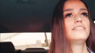 A hot chick showed herself in an empty road, the man fucked her in the car