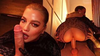 You can put it in your mouth, and there's a net on top - a busty teen's tight pussy gets fucked hard
